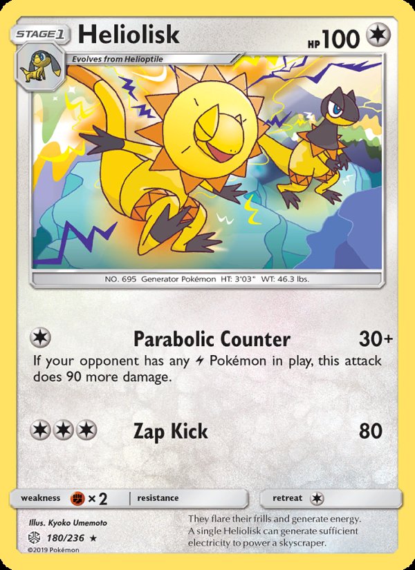 Heliolisk 180/236 - Cosmic Eclipse Pokemon card