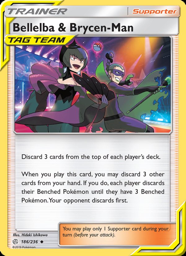 Bellelba & Brycen-Man 186/236 - Cosmic Eclipse Pokemon card