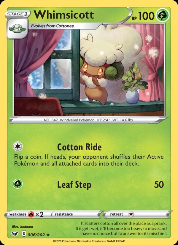 Whimsicott 6/202 - Sword & Shield Pokemon card