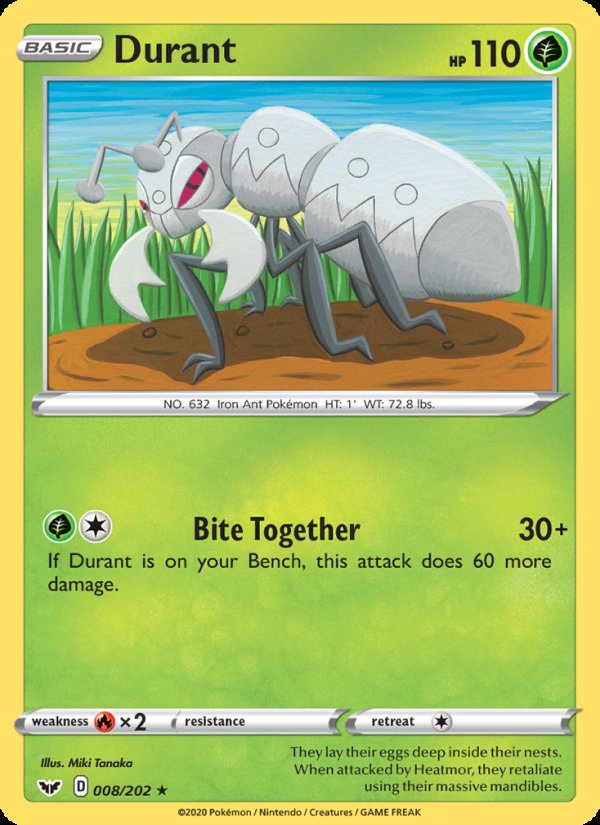 Durant 8/202 - Sword & Shield Pokemon card