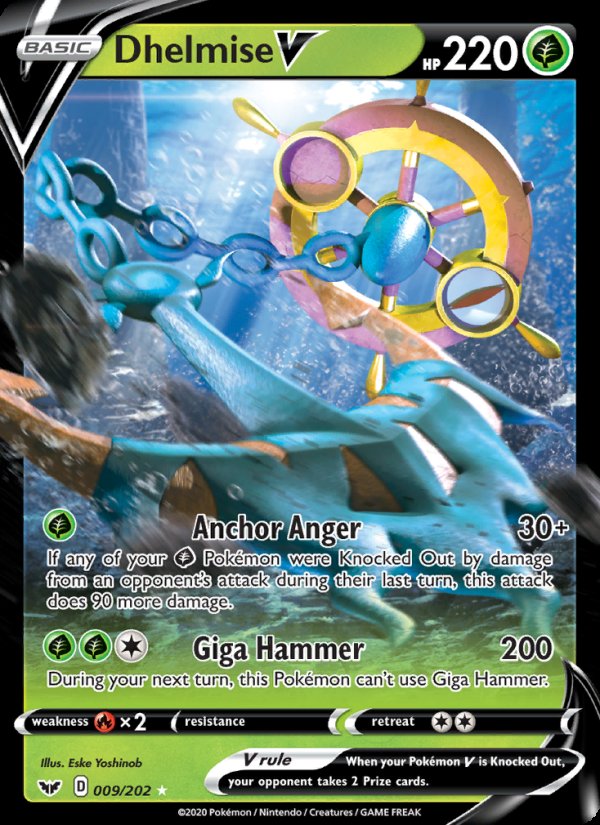 Dhelmise V 9/202 - Sword & Shield Pokemon card