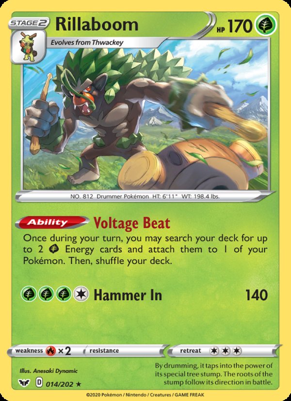 Rillaboom 14/202 - Sword & Shield Pokemon card