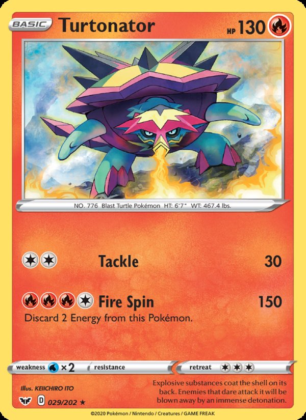 Turtonator 29/202 - Sword & Shield Pokemon card