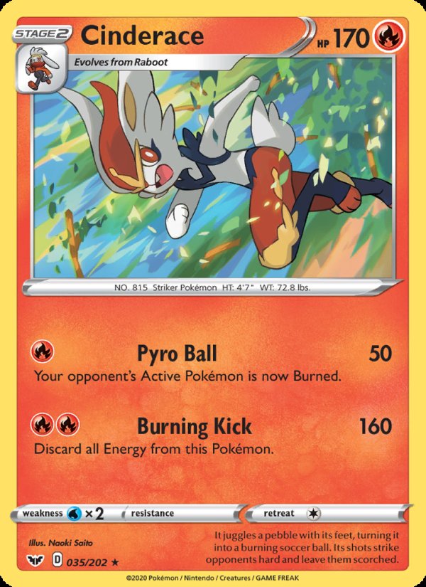 Cinderace 35/202 - Sword & Shield Pokemon card