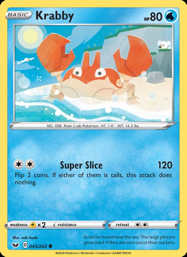 Krabby 43/202 - Sword & Shield Pokemon card