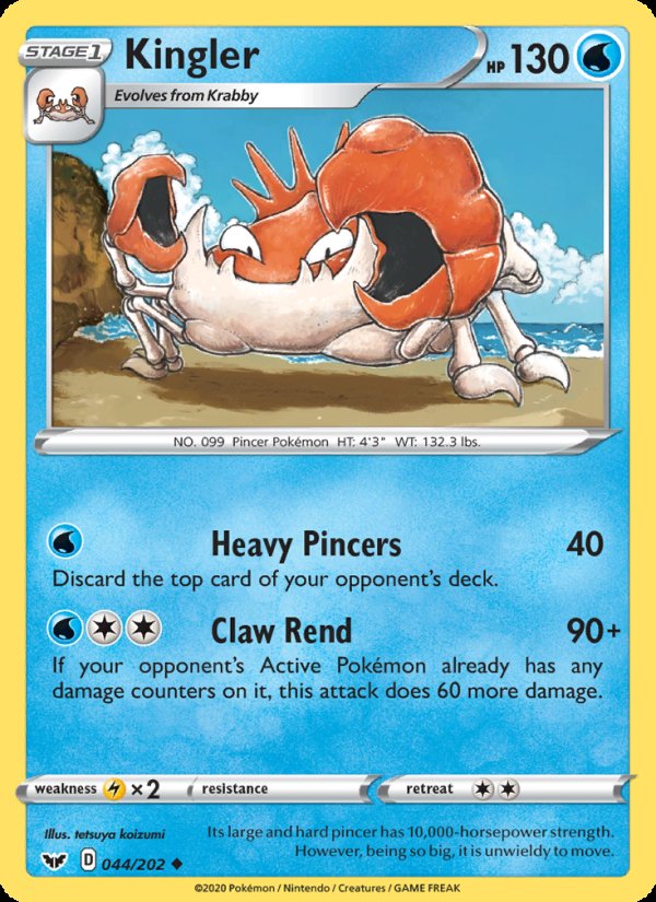 Kingler 44/202 - Sword & Shield Pokemon card