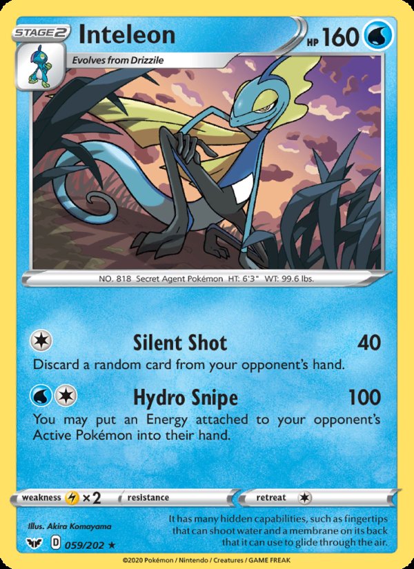 Inteleon 59/202 - Sword & Shield Pokemon card