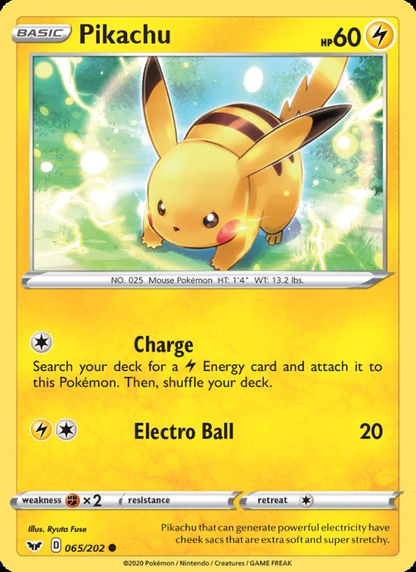 Pikachu 65/202 - Sword & Shield Pokemon card