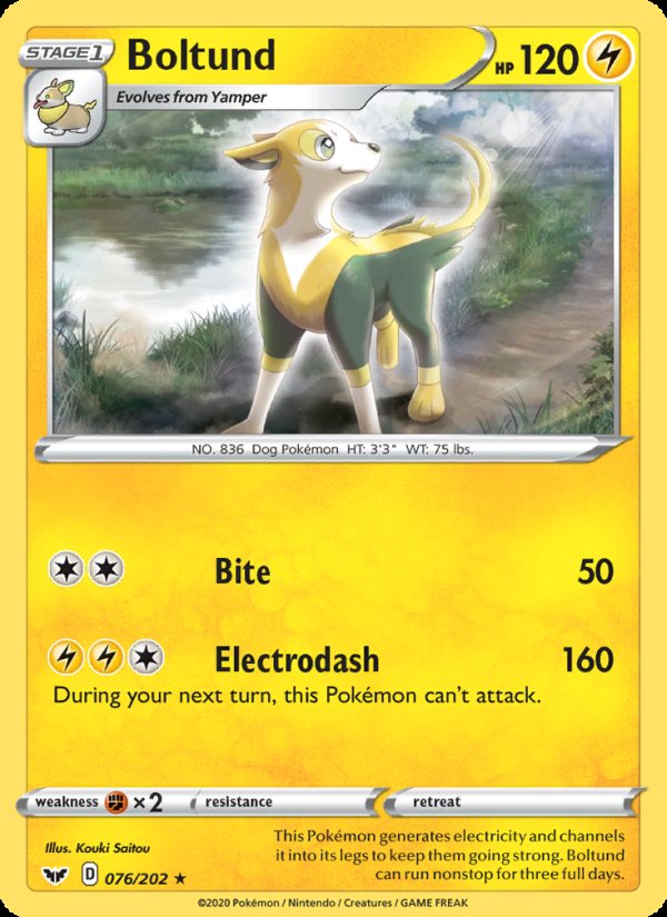 Boltund 76/202 - Sword & Shield Pokemon card