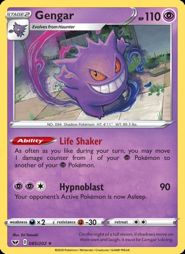 Gengar 85/202 - Sword & Shield Pokemon card