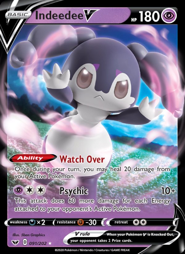 Indeedee V 91/202 - Sword & Shield Pokemon card