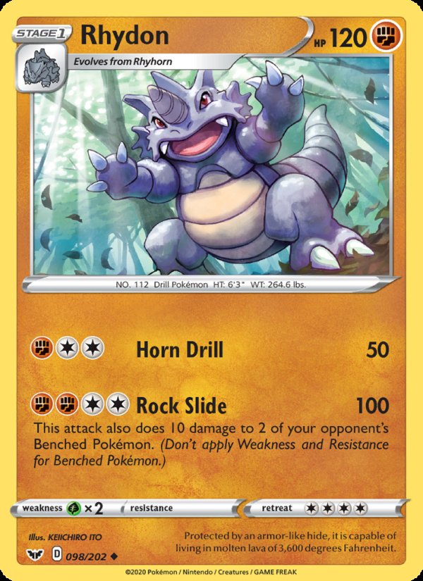 Rhydon 98/202 - Sword & Shield Pokemon card