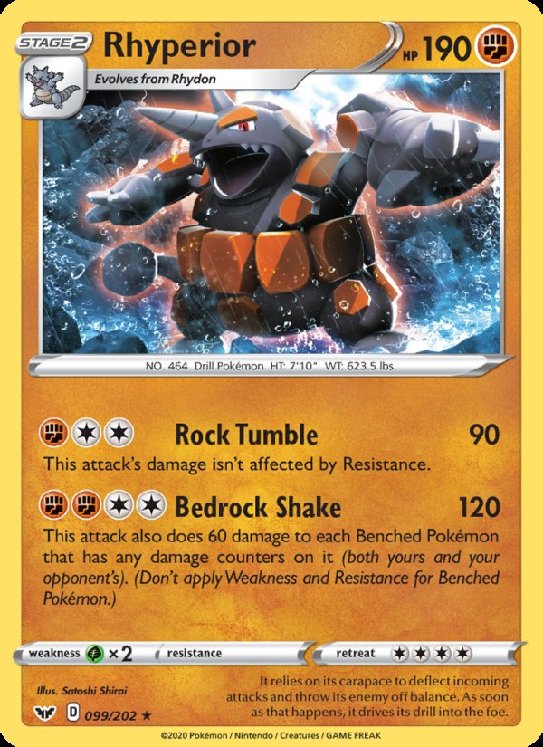 Rhyperior 99/202 - Sword & Shield Pokemon card