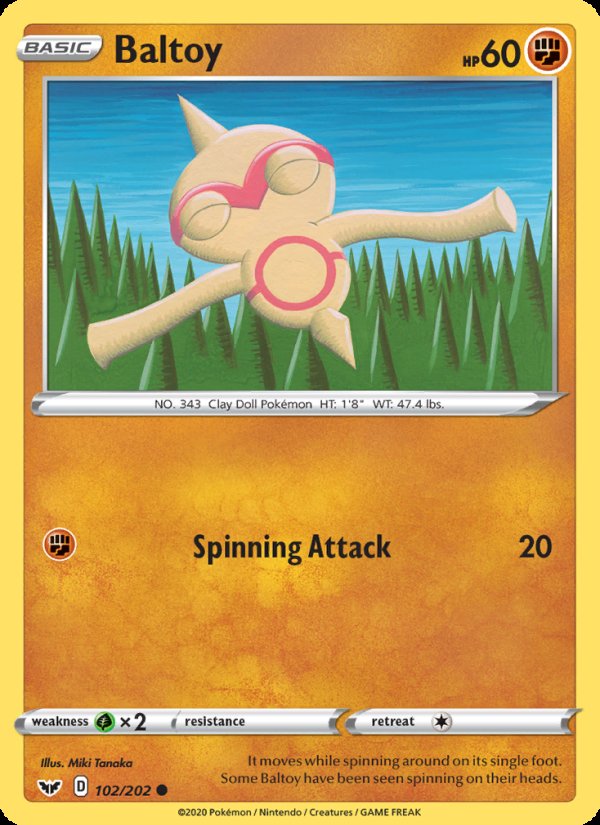 Baltoy 102/202 - Sword & Shield Pokemon card