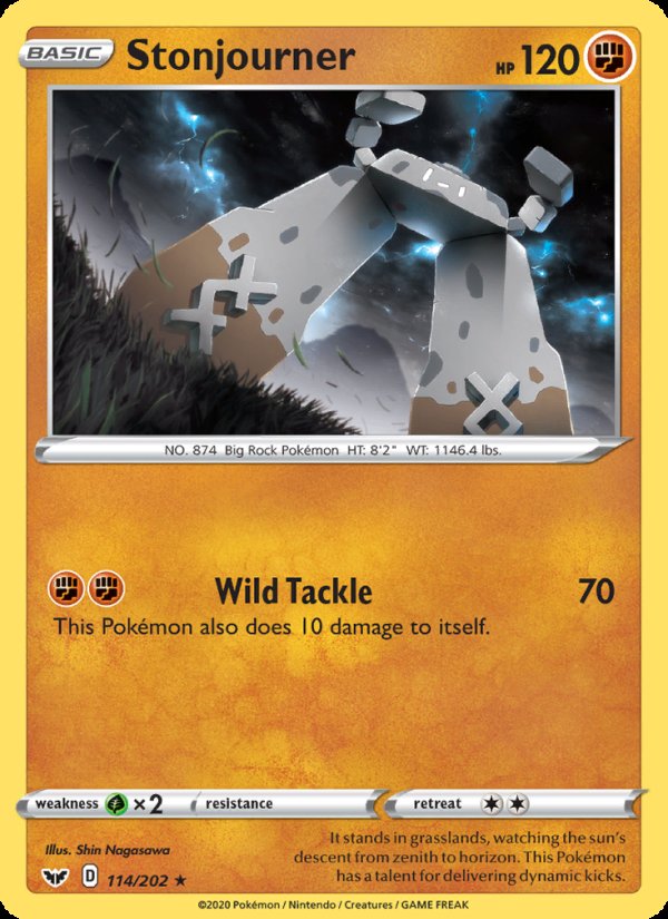 Stonjourner 114/202 - Sword & Shield Pokemon card