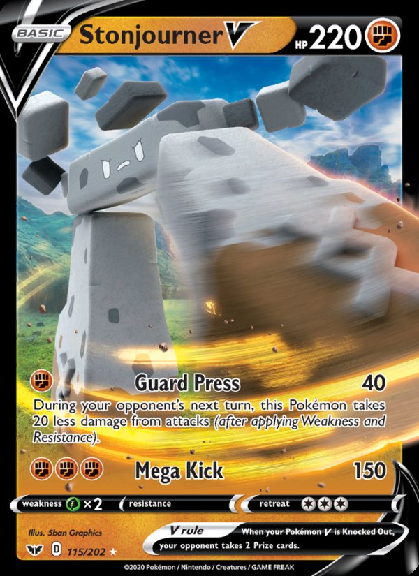 Stonjourner V 115/202 - Sword & Shield Pokemon card