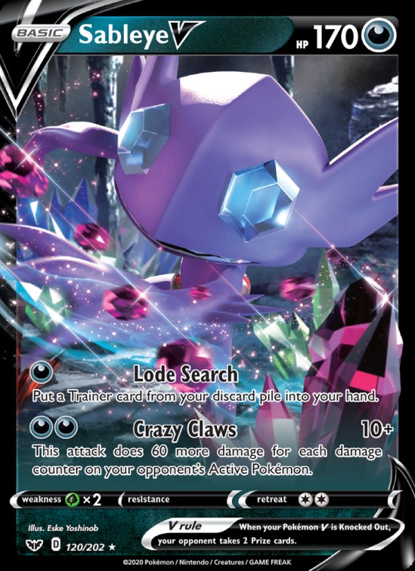 Sableye V 120/202 - Sword & Shield Pokemon card