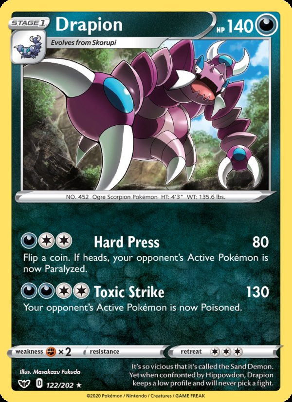 Drapion 122/202 - Sword & Shield Pokemon card