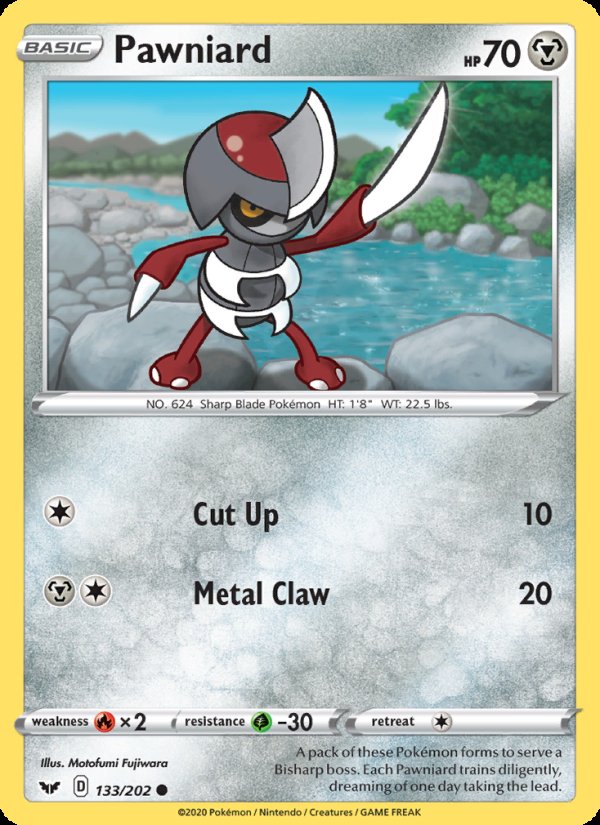 Pawniard 133/202 - Sword & Shield Pokemon card