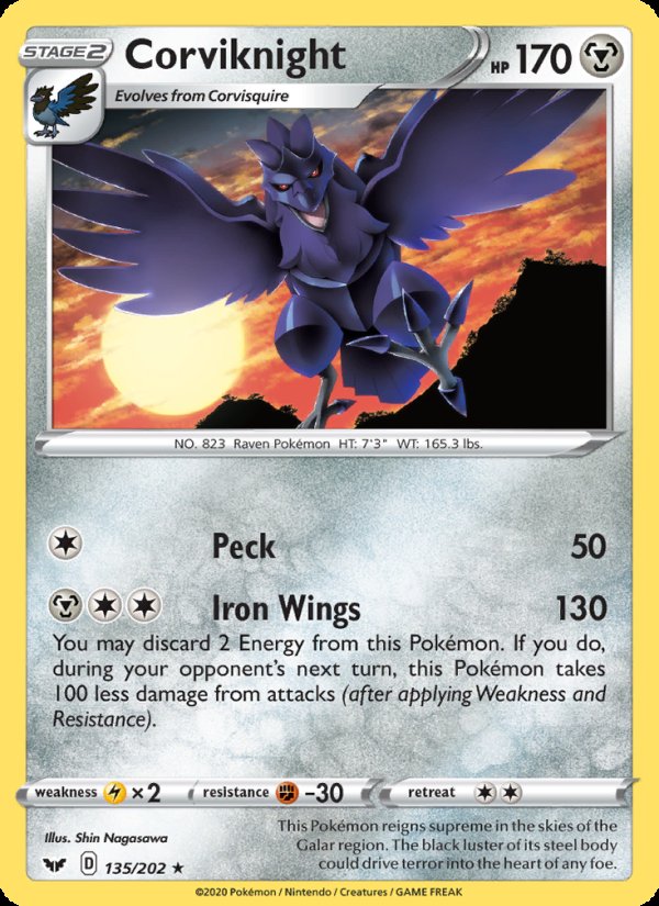 Corviknight 135/202 - Sword & Shield Pokemon card
