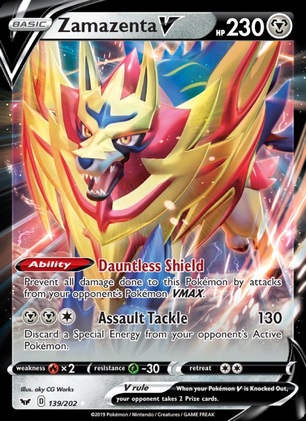 Zamazenta V 139/202 - Sword & Shield Pokemon card