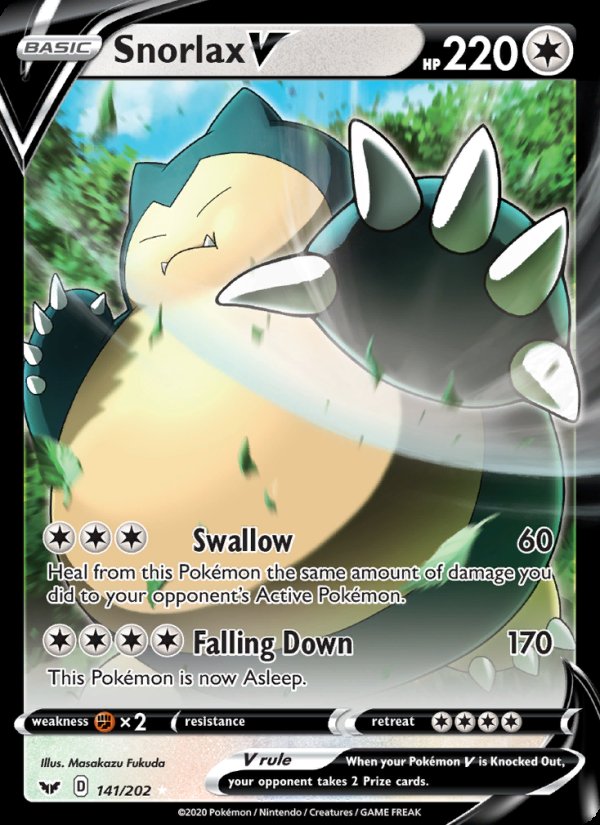 Snorlax V 141/202 - Sword & Shield Pokemon card