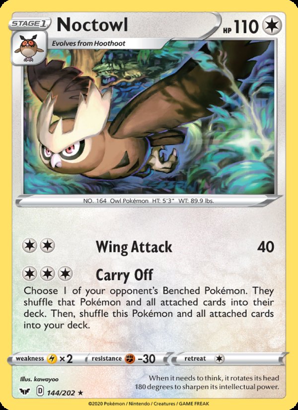 Noctowl 144/202 - Sword & Shield Pokemon card
