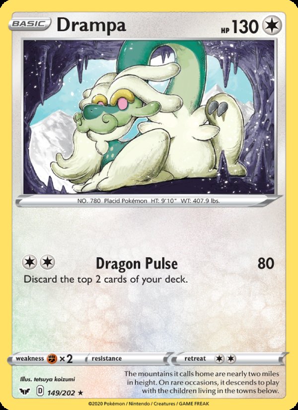 Drampa 149/202 - Sword & Shield Pokemon card