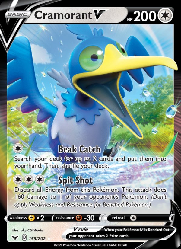Cramorant V 155/202 - Sword & Shield Pokemon card