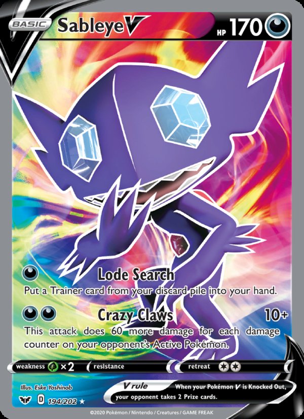 Sableye V 194/202 - Sword & Shield Pokemon card