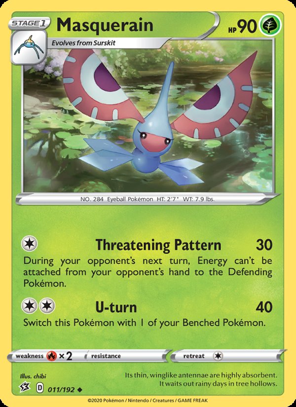 Masquerain 11/192 - Rebel Clash Pokemon card