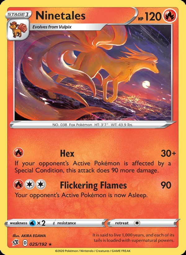 Ninetales 25/192 - Rebel Clash Pokemon card