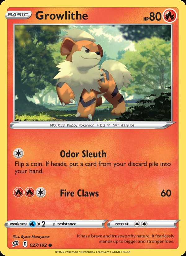 Growlithe 27/192 - Rebel Clash Pokemon card