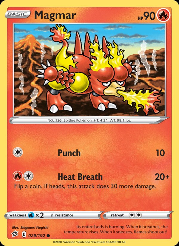 Magmar 29/192 - Rebel Clash Pokemon card