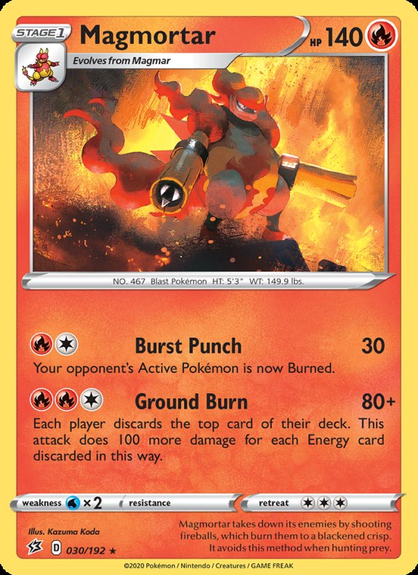 Magmortar 30/192 - Rebel Clash Pokemon card