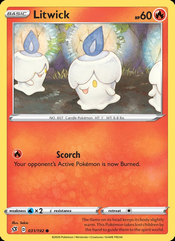 Litwick 31/192 - Rebel Clash Pokemon card