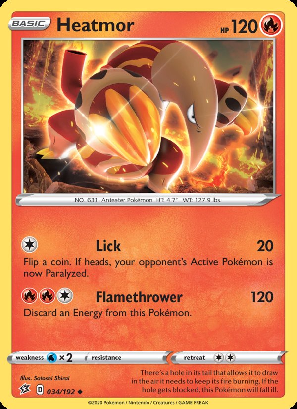 Heatmor 34/192 - Rebel Clash Pokemon card