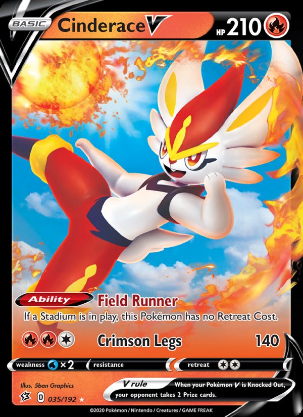 Cinderace V 35/192 - Rebel Clash Pokemon card