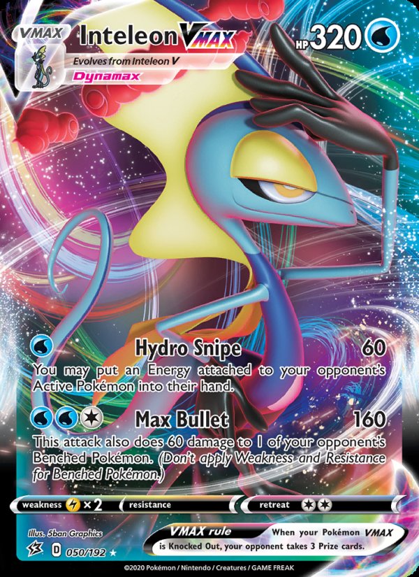 Inteleon VMAX 50/192 - Rebel Clash Pokemon card