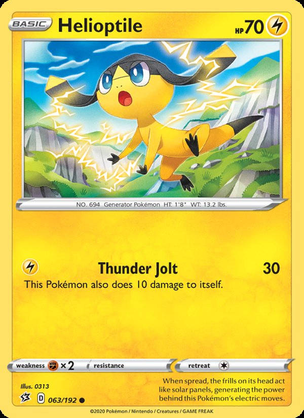 Helioptile 63/192 - Rebel Clash Pokemon card