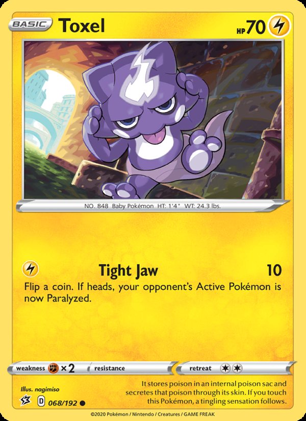 Toxel 68/192 - Rebel Clash Pokemon card