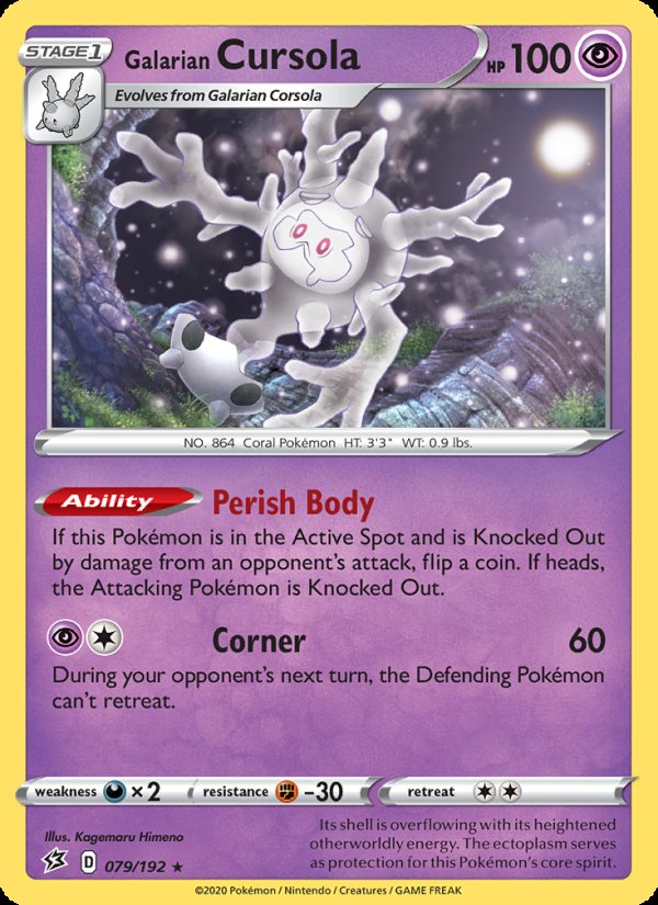 Galarian Cursola 79/192 - Rebel Clash Pokemon card