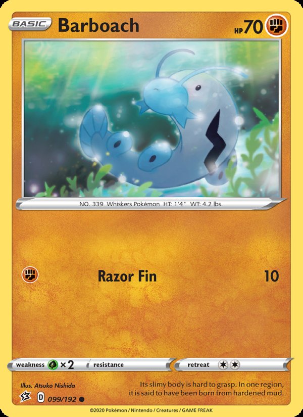 Barboach 99/192 - Rebel Clash Pokemon card