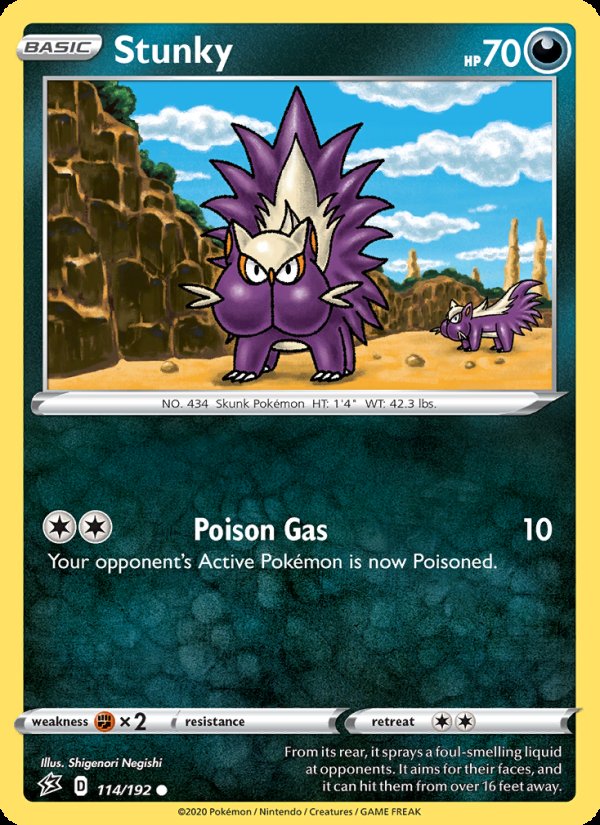 Stunky 114/192 - Rebel Clash Pokemon card