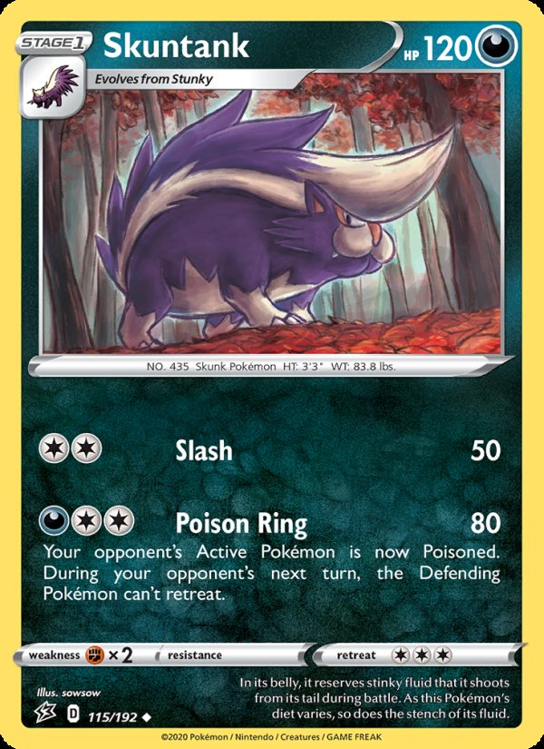 Skuntank 115/192 - Rebel Clash Pokemon card