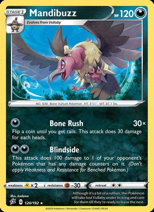 Mandibuzz 120/192 - Rebel Clash Pokemon card
