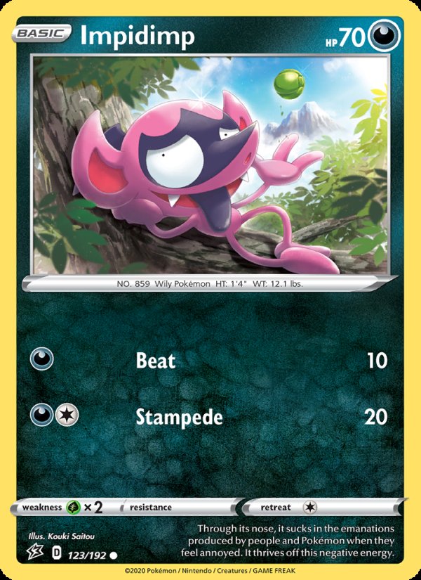 Impidimp 123/192 - Rebel Clash Pokemon card