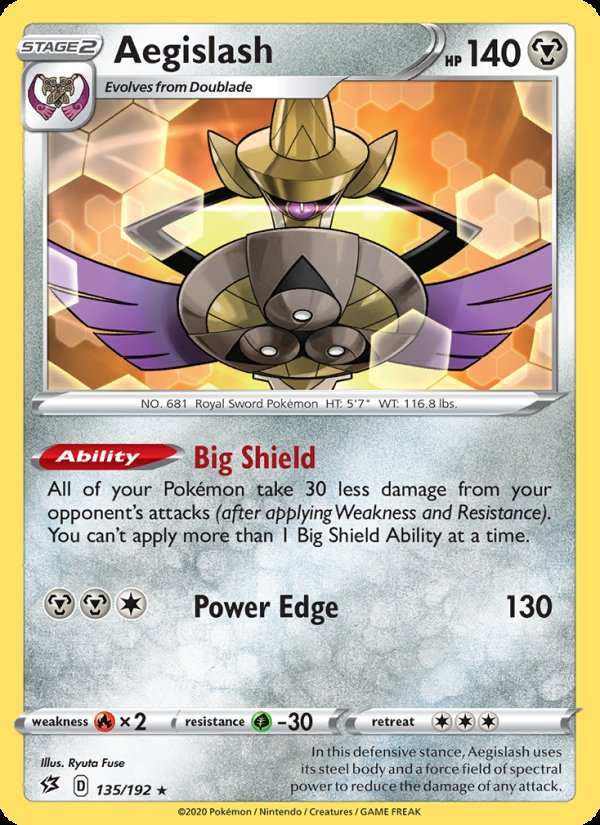 Aegislash 135/192 - Rebel Clash Pokemon card