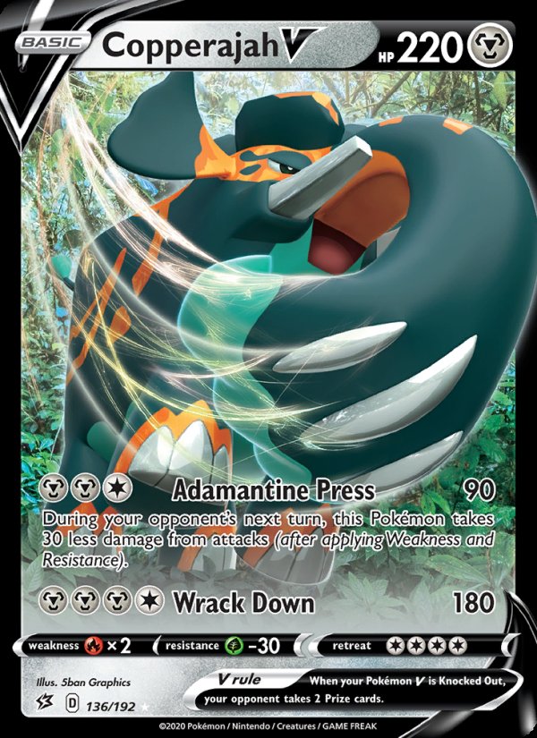 Copperajah V 136/192 - Rebel Clash Pokemon card
