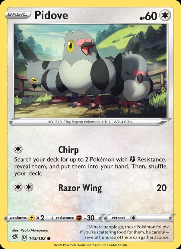 Pidove 143/192 - Rebel Clash Pokemon card